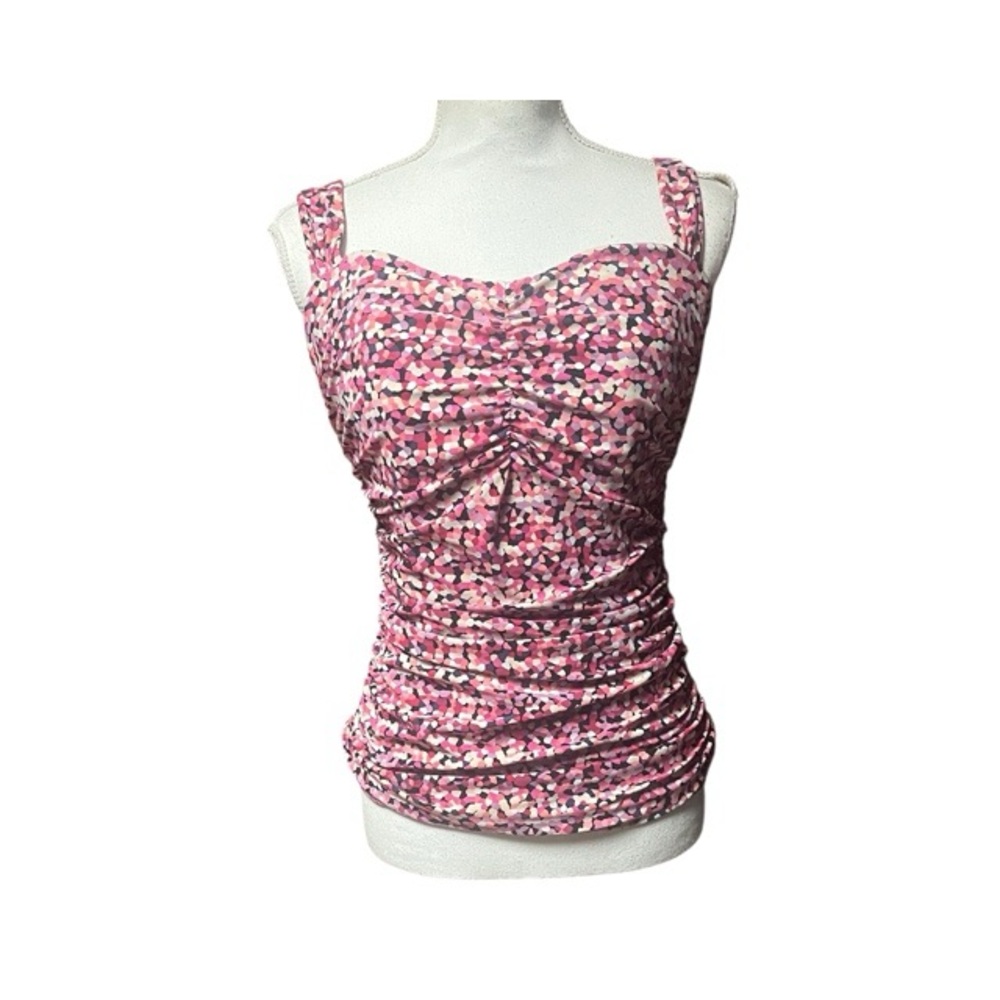 Profile By‎ Gottex Ruched Underwire Tankini Top In Pebble Pink
